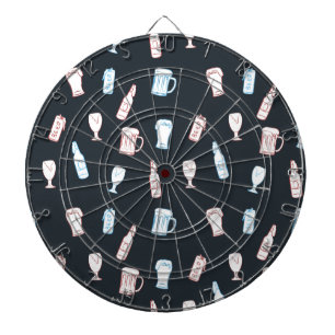 Cible De Fléchettes Taverne Rustique Dessinée à la Main Fantaisiste po