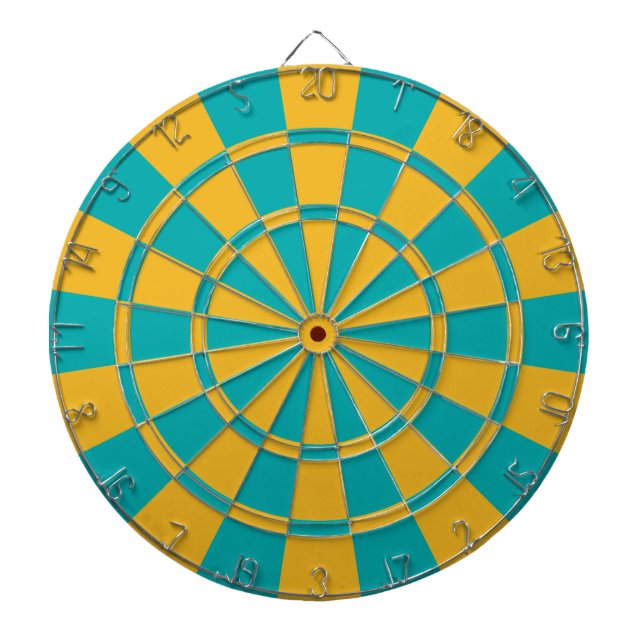 Cible De Fléchettes Teal et or (Devant)