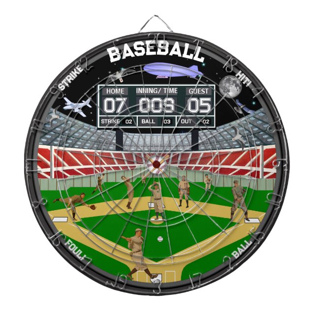 Cible De Fléchettes Terrain de Baseball Nuits étoilées Stade Maison (Devant)