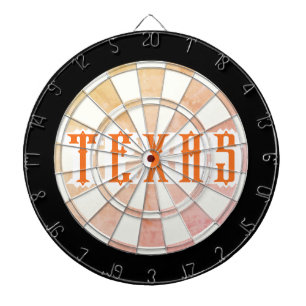 Cible De Fléchettes TEXAS Style rustique vintage texte orange