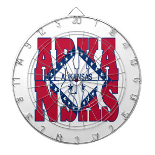 Cible De Fléchettes Texte du drapeau de l'État de l'Arkansas