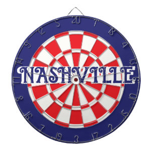 Cible De Fléchettes (texte modifiable) NASHVILLE TN Blanc Rouge Bleu