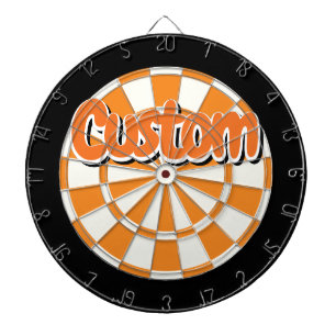 Cible De Fléchettes Texte personnalisable orange, noir et blanc