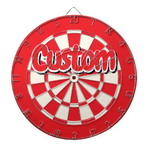 Cible De Fléchettes Texte personnalisé en blanc et rouge avec contour
