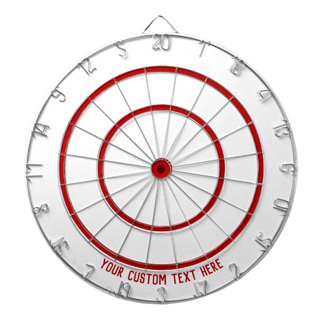 Cible De Fléchettes Texte personnalisé en rouge, sections doubles et t (Devant)