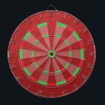 Cible De Fléchettes Texture en cuir rouge Faux<br><div class="desc">Un design moderne et tendance avec des imprimés en faux cuir rouge avec des accents rouges et verts.</div>