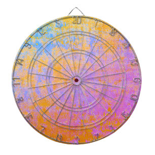 Cible De Fléchettes texture peinte dans des couleurs de coucher de sol