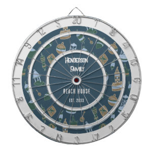 Cible De Fléchettes Thème plage Nom de famille