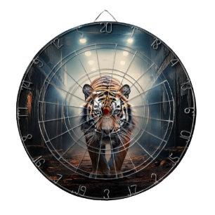 Cible De Fléchettes Tigre rôdant dans la forêt surréaliste n°2