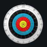 Cible De Fléchettes Tir à l'arc Objectif Exercice Visage Jaune Rouge B<br><div class="desc">Cible de flechettes dans le style d'une cible de tir à l'arc visage,  avec des cercles concentriques jaunes,  rouges,  bleus,  noirs et blancs.</div>