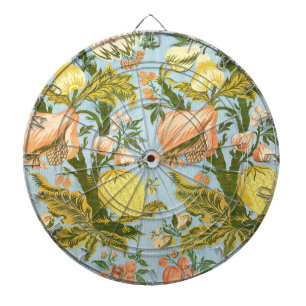 Cible De Fléchettes Tissu damassé floral aux fruits de style baroque c