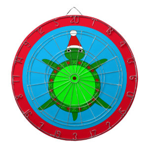 Cible De Fléchettes Tortue de Noël mignonne avec coquille de fleurs