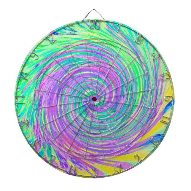 Cible De Fléchettes Tourbillon Abstrait Bleu Turquoise et Violet (Devant)