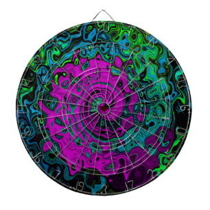 Cible De Fléchettes Tourbillon d'art liquide groovy abstrait magenta g