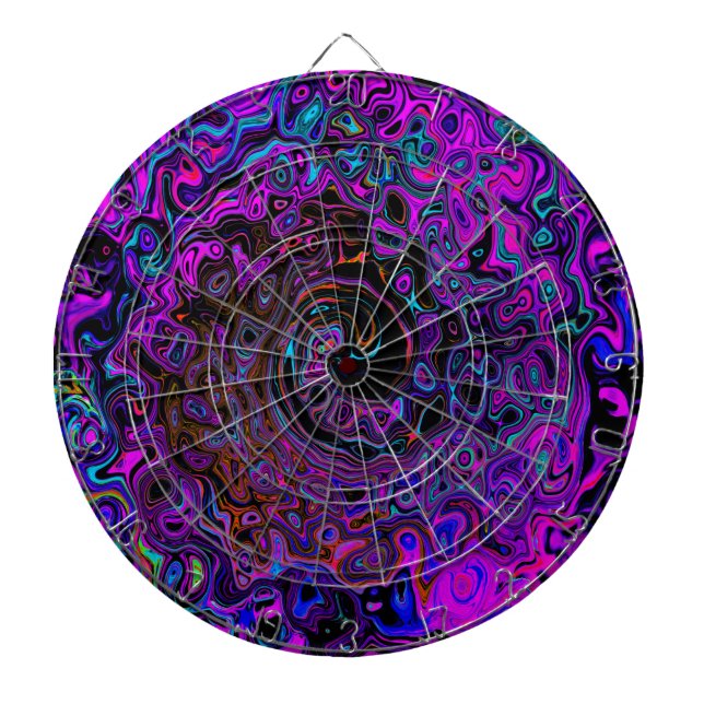 Cible De Fléchettes Tourbillonnement Liquide Rétro Noir et Magenta (Devant)