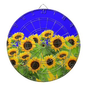 Cible de fléchettes tournesols