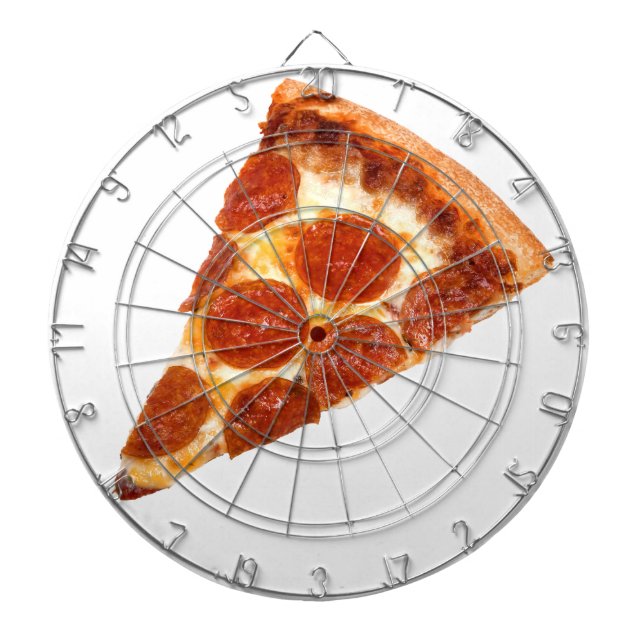 Cible De Fléchettes Tranche de pizza pepperoni classique de SlipperyJo (Devant)