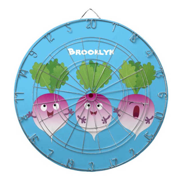Cible De Fléchettes Trio de légumes mignons navets chantant dessin ani (Devant)