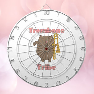 Cible De Fléchettes Trombone Tribe Marron Kitty Cat Lettres Roses