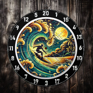 Cible De Fléchettes Tropical Surfer Energy Room Art