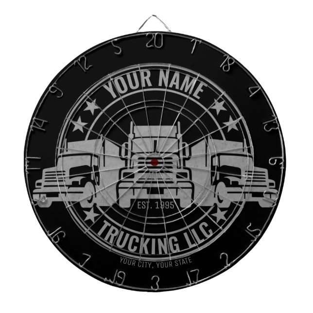 Cible De Fléchettes Trucker personnalisé Big Rig Semi Truck Trucker (Devant)
