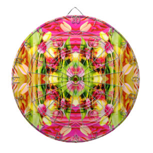 Cible De Fléchettes TULIPS - Tulipes colorées d'art fractal -