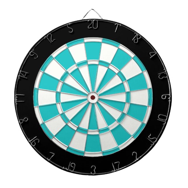 Cible De Fléchettes Turquoise Noir Et Blanc (Devant)
