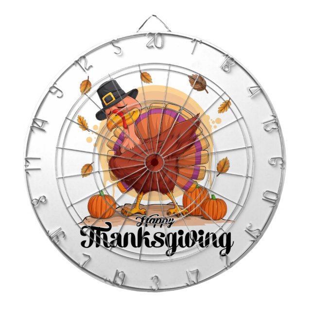 Cible De Fléchettes Typographie de Thanksgiving joyeux Dartboard (Devant)