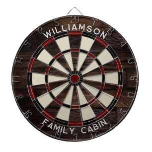 Cible De Fléchettes Typographie du look rustique en bois Salle de Jeux