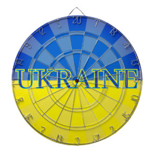 Cible De Fléchettes UKRAINE Drapeau Bleu et Jaune Design