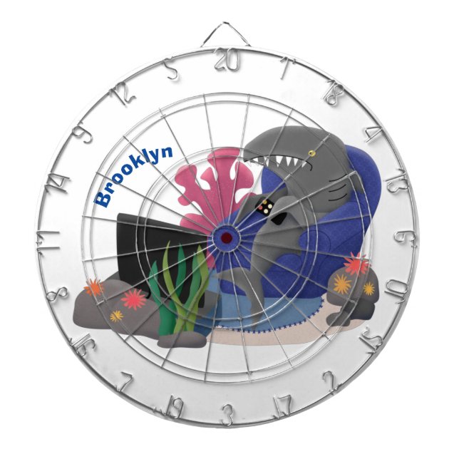 Cible De Fléchettes Un requin drôle en regardant la bande dessinée de  (Devant)