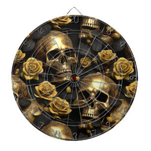 Cible De Fléchettes Une série de crânes et de roses Design 8