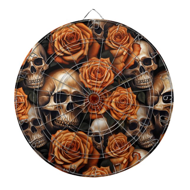 Cible De Fléchettes Une série de crânes et de roses Design 9 (Devant)