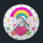Cible De Fléchettes Unicorne arc-en-ciel avec étoiles<br><div class="desc">Unicorne arc-en-ciel avec étoiles</div>