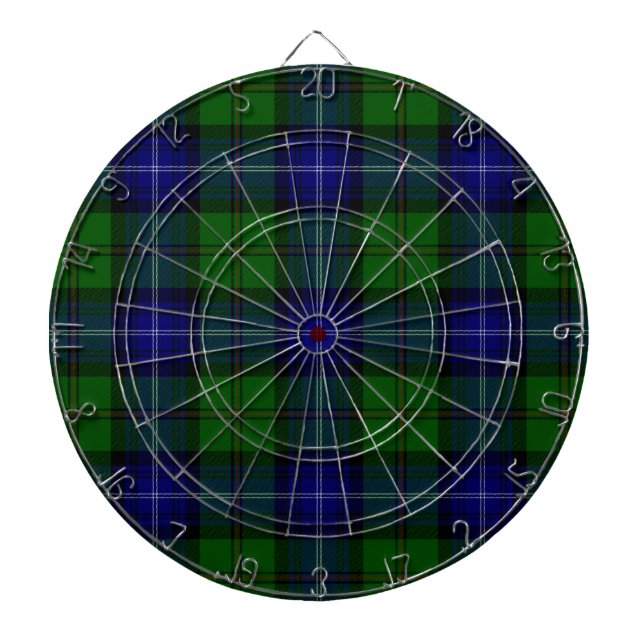 Cible De Fléchettes Urquhart tartan bleu vert plaid (Devant)