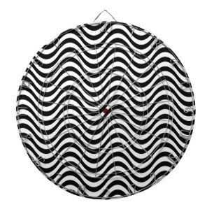 Cible De Fléchettes Vagues noires et blanches