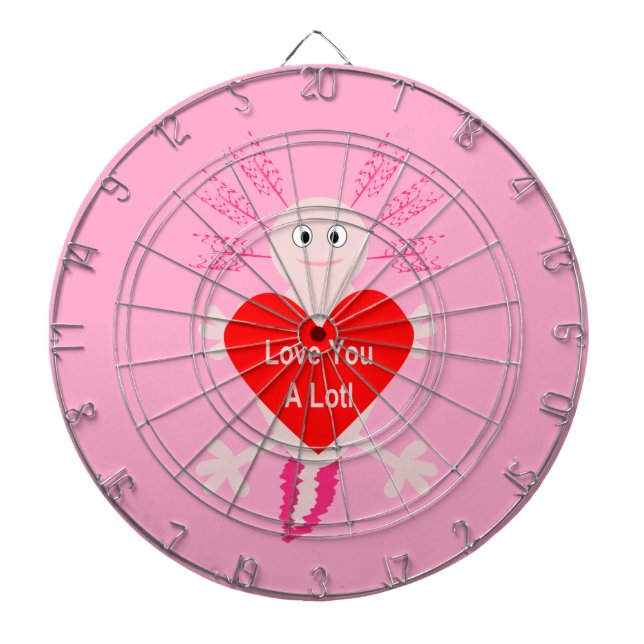Cible De Fléchettes Valentines Jour Amour Coeur Axolotl (Devant)