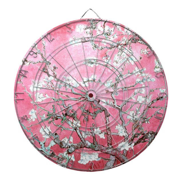 Cible De Fléchettes Van Gogh Almond Blossoms rose Bleu (Devant)