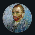 Cible De Fléchettes Van Gogh Autoportrait<br><div class="desc">Peinture d'auto-portrait du peintre hollandais post-impressionniste Van Gogh dans les tons bleus</div>