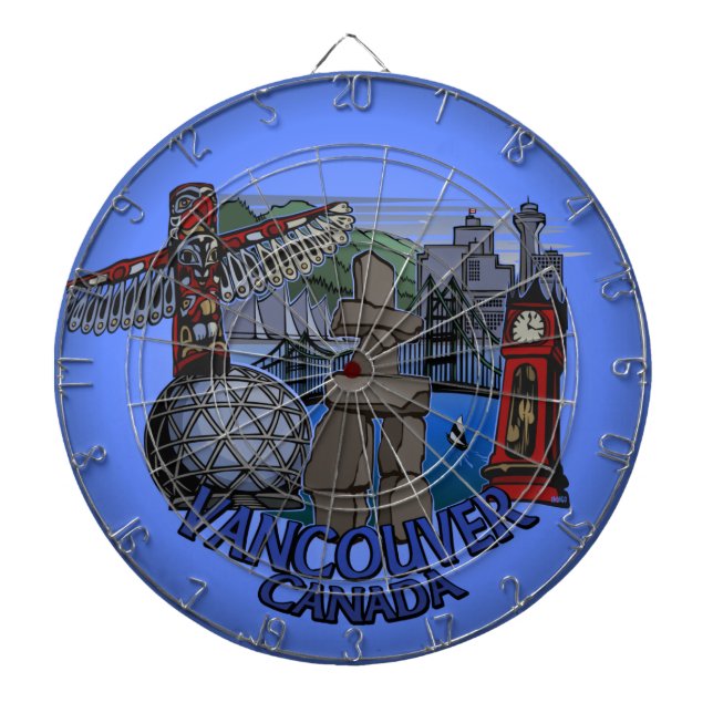 Cible De Fléchettes Vancouver Dartboard Vancouver Souvenir Dartboard (Devant)