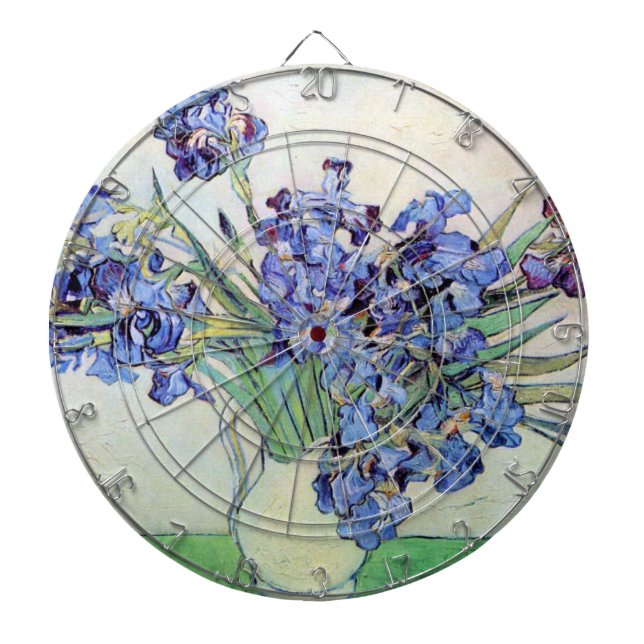Cible De Fléchettes Vase de fleurs avec iris de Vincent van Gogh (Devant)
