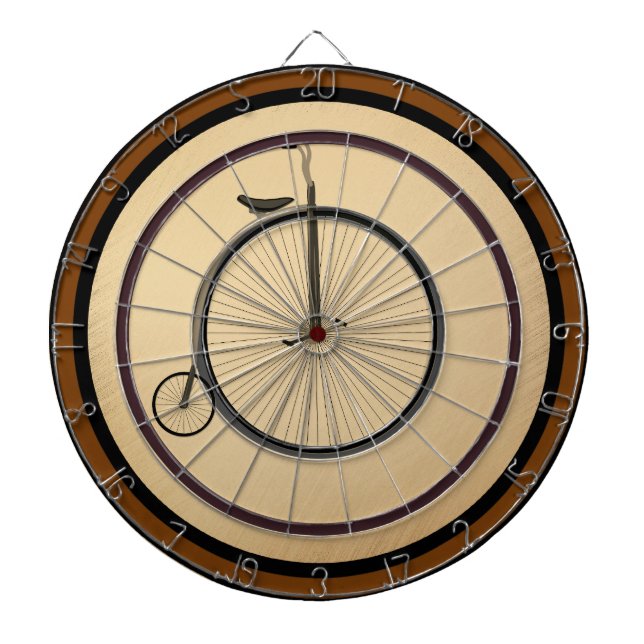 Cible De Fléchettes Vélo ancien à grande roue Règlement rustique (Devant)
