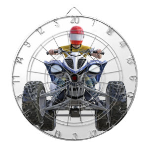 Cible De Fléchettes Vélo ATV de quadruple sautant un Wheelie à l'avant