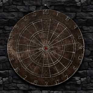 Cible De Fléchettes Velvety Bronze Damask Grunge baroque Brown