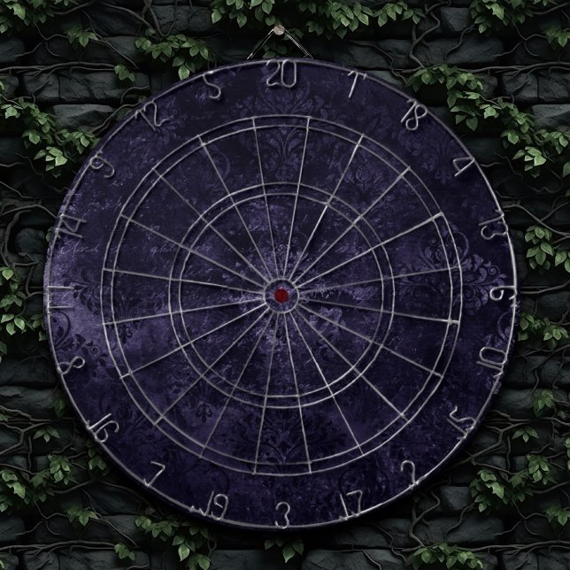 Cible De Fléchettes Velvety Midnight Damask | Indigo Purple Grunge (Créateur téléchargé)