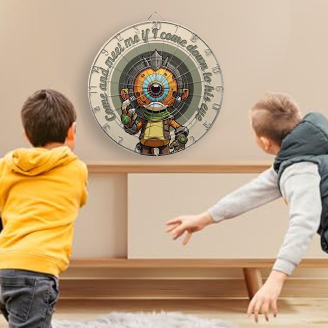 Cible De Fléchettes Venez me rencontrer si je descends dans son oeil (Créateur téléchargé)