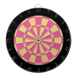 Cible de flechettes : Vieil or, rose, et noir
