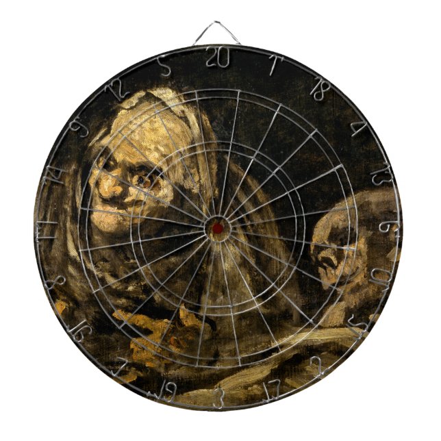 Cible De Fléchettes Vieille femme avec un squelette (mort) (Francisco  (Devant)