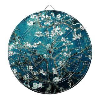 Cible De Fléchettes Vincent Van Gogh Almond Blossoms Dark Turquoise