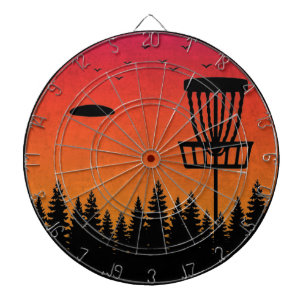 Cible De Fléchettes Vintage Disk Golf Frolf Frisbee Player Retro